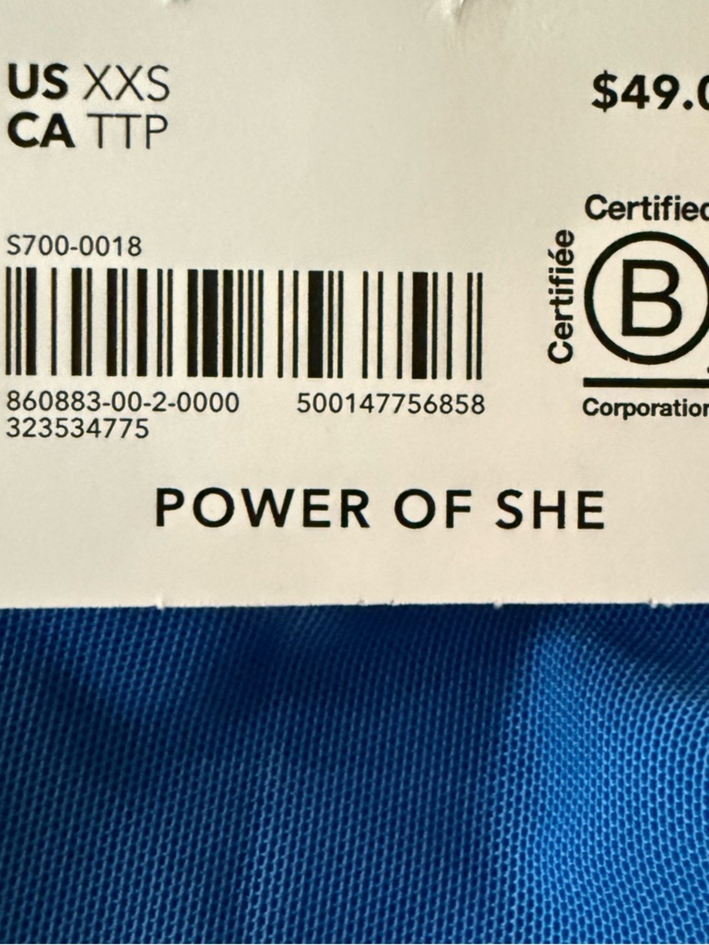 Athleta Bright  Blue mesh Tee - Picture 5 of 6